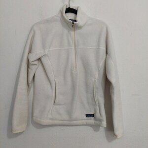 Patagonia Synchilla Fleece Sweater Women's Sz S Off White 1/4 Zip Pullover Adult